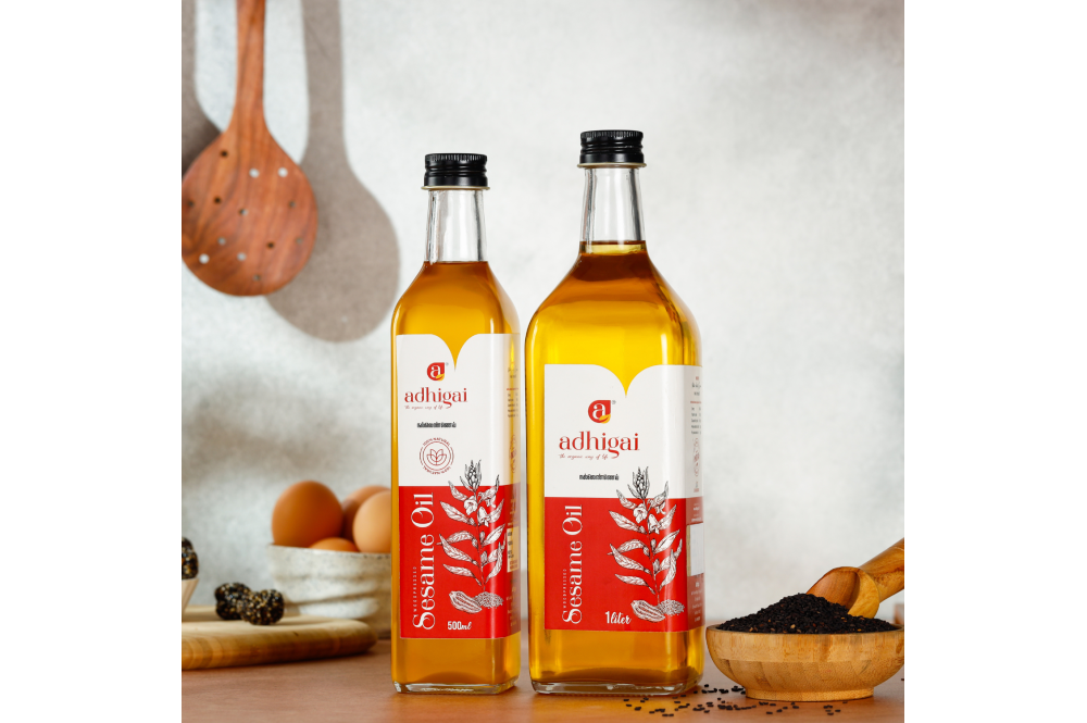 Wood-Pressed Sesame Oil (Glass Bottle)